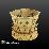 Pottery stand with perforations and lotus petal design