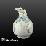 Pear-shaped vase with peach blossom and magpie design in underglaze blue